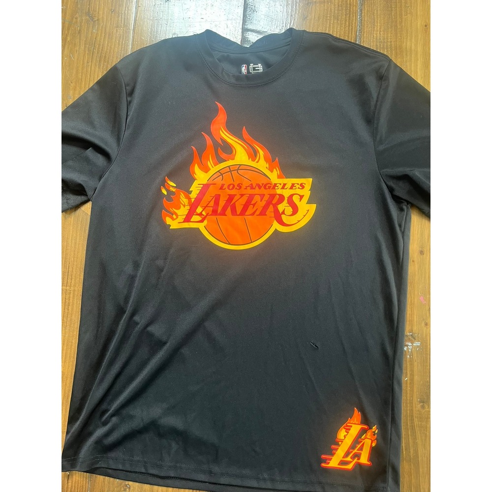 NBA Ultra Game Los Angeles Lakers Flame Graphic Tee Black Mens XL T-Shirt